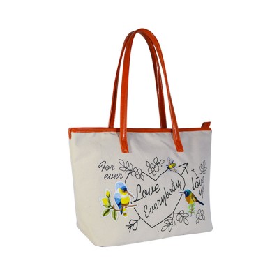 Wholesale OEM Custom LOGO printing reusable and Eco-friendly canvas tote bag