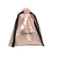 Custom Soft Silk Satin Bundle Pocket Lingerie Eye Mask Hair Packaging Shopping Gift Drawstring Bag