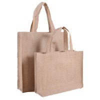 Custom Reusable Yellow Jute Linen Cotton Portable Advertising Gift Shopping Tote Bag